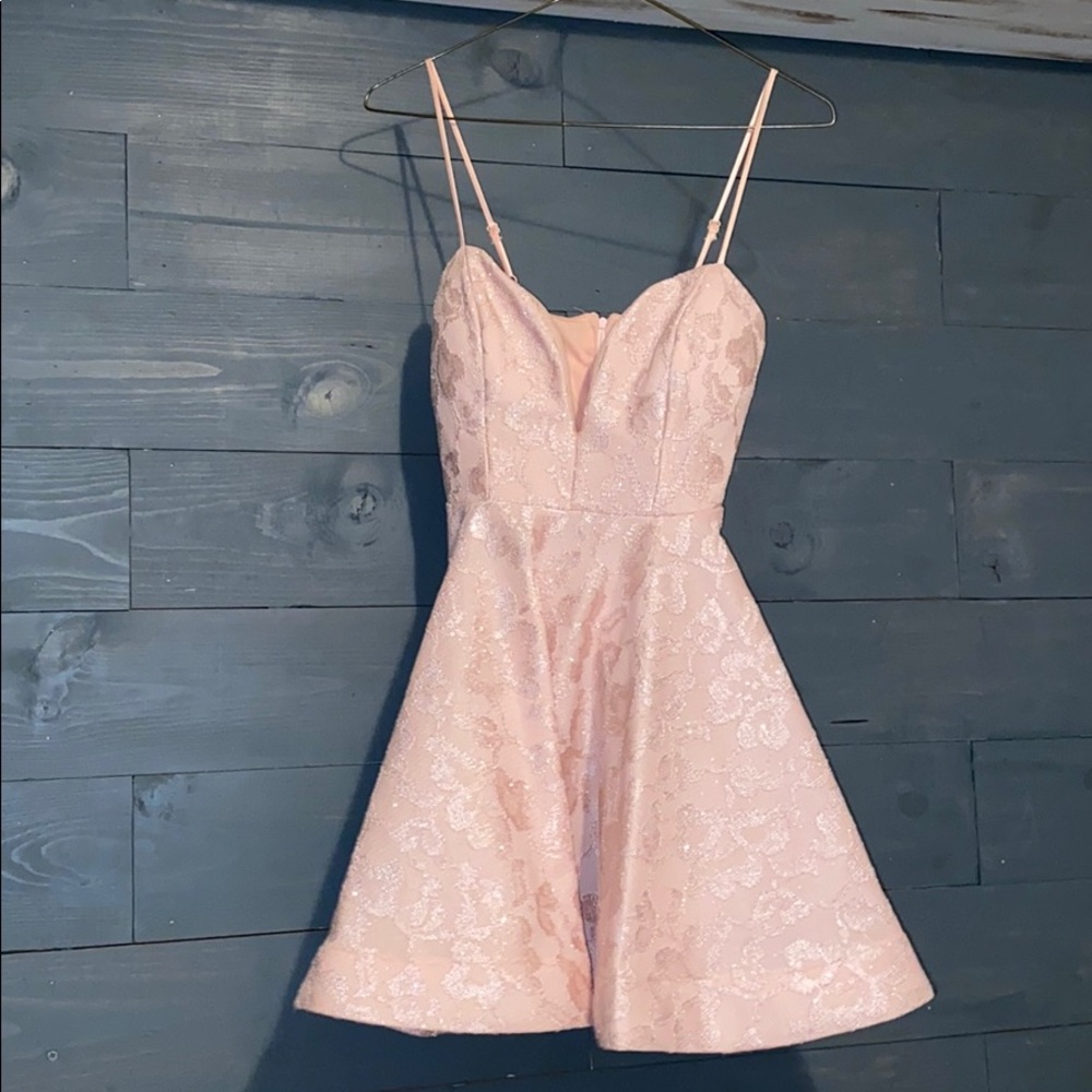 B.Darlin blush pink plunge dress **SOLD
